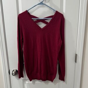 Chic Burgundy V-Neck Sweater